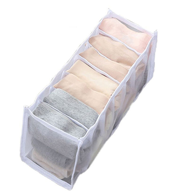 Organizer per cassetti 7 scomparti per biancheria intima in tessuto box scatola salvaspazio per armadio - enzoled