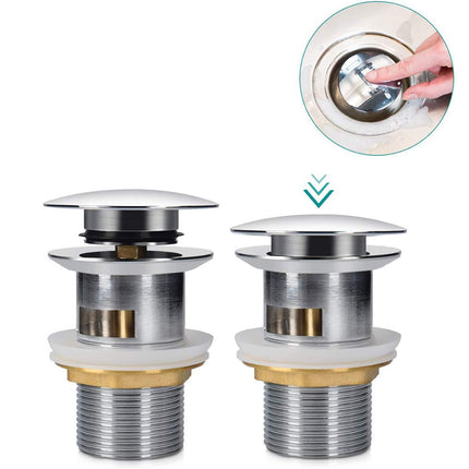 Piletta di scarico universale 1/4 in ottone lucido per lavandino pop-up tappo a pressione 98 mm - enzoled