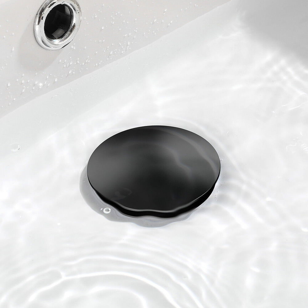 Piletta di scarico universale 1/4 nera per lavandino bidet pop-up tappo click clack a pressione - enzoled