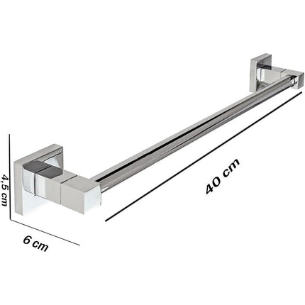 Porta asciugamano moderno da muro in acciaio fissaggio con viti o senza viti porta asciugamani 40 e 62 cm arredo bagno - enzoled