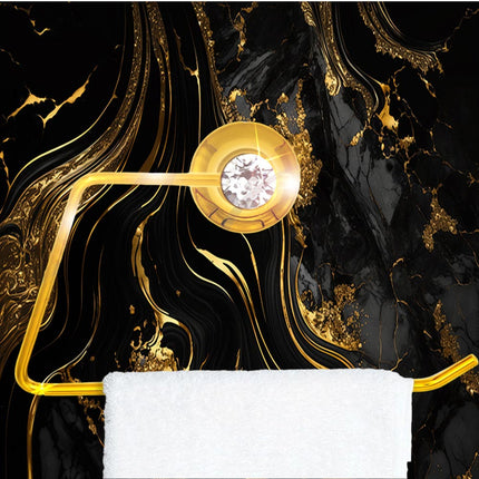 Porta asciugamano anello aperto da Bagno da Muro in acciaio oro con punto luce cristallo in acrilico accessori bagno - enzoled