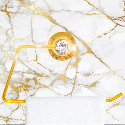 Porta asciugamano anello aperto da Bagno da Muro in acciaio oro con punto luce cristallo in acrilico accessori bagno - enzoled