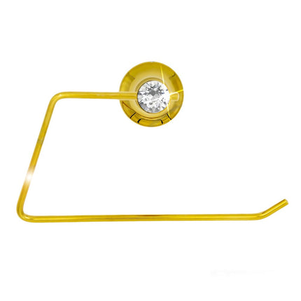 Porta asciugamano anello aperto da Bagno da Muro in acciaio oro con punto luce cristallo in acrilico accessori bagno - enzoled