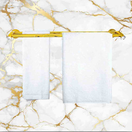 Porta asciugamano doppio portasalviette da Bagno da Muro in acciaio oro con punto luce cristallo in acrilico accessori bagno - enzoled