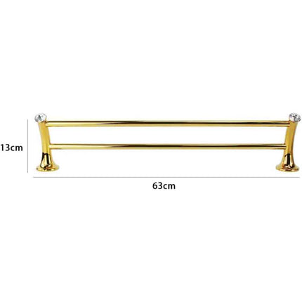 Porta asciugamano doppio portasalviette da Bagno da Muro in acciaio oro con punto luce cristallo in acrilico accessori bagno - enzoled