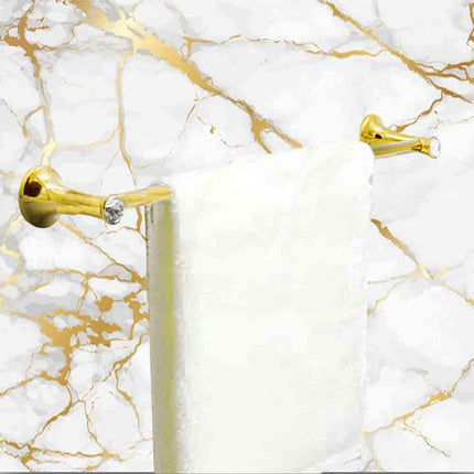 Porta asciugamano lungo 40 cm da Bagno da Muro in acciaio oro con punto luce cristallo in acrilico accessori bagno - enzoled