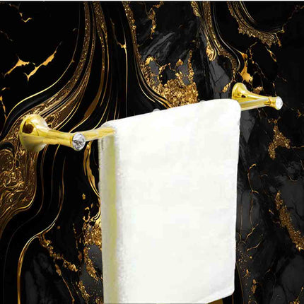 Porta asciugamano lungo 40 cm da Bagno da Muro in acciaio oro con punto luce cristallo in acrilico accessori bagno - enzoled