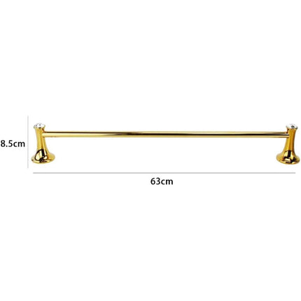 Porta asciugamano lungo 63 cm da Bagno da Muro in acciaio oro con punto luce cristallo in acrilico accessori bagno - enzoled