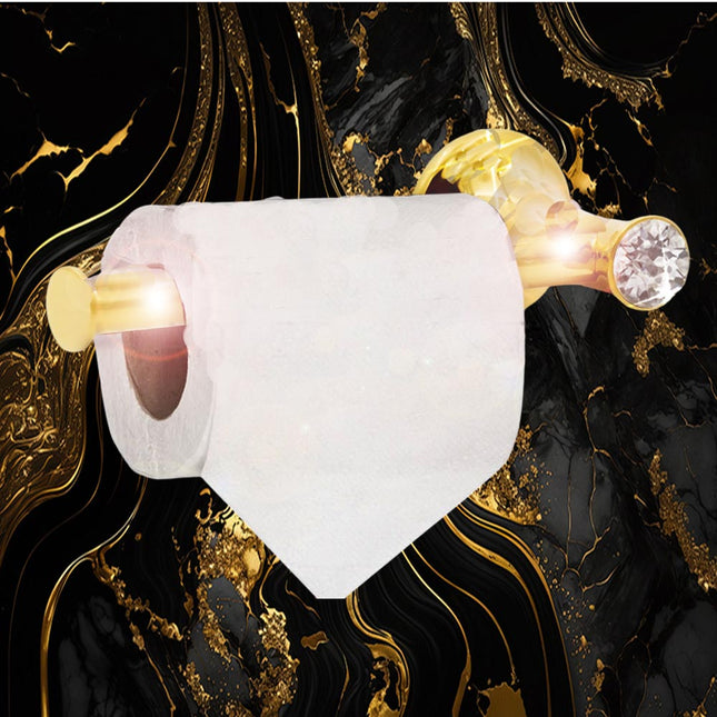 Porta rotolo carta igienica da Bagno da Muro in acciaio oro con punto luce cristallo in acrilico accessori bagno - enzoled