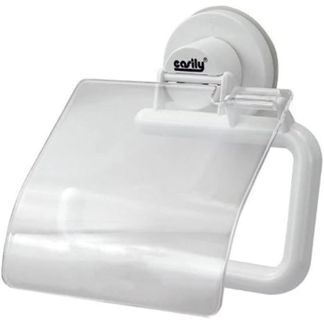 Porta rotolo per carta igienica con coperchio basculante da parete con ventosa portarotolo da muro accessorio da bagno - enzoled