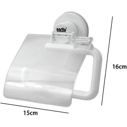 Porta rotolo per carta igienica con coperchio basculante da parete con ventosa portarotolo da muro accessorio da bagno - enzoled