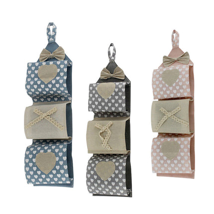 Portarotolo in tessuto da appendere 3 posti porta rotoli carta igienica da muro stile shabby chic bagno - enzoled