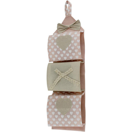 Portarotolo in tessuto da appendere 3 posti porta rotoli carta igienica da muro stile shabby chic bagno - enzoled
