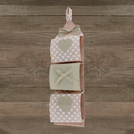 Portarotolo in tessuto da appendere 3 posti porta rotoli carta igienica da muro stile shabby chic bagno - enzoled