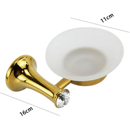 porta sapone da Muro in acciaio oro piattino in vetro satinato porta saponetta con punto luce cristallo in acrilico accessori bagno - enzoled