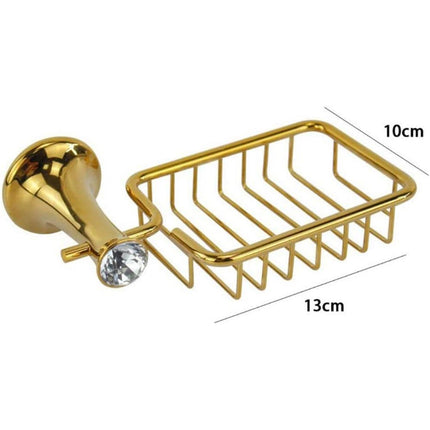 Porta sapone da Muro porta saponetta bagnoschiuma in acciaio oro con punto luce cristallo in acrilico accessori bagno - enzoled
