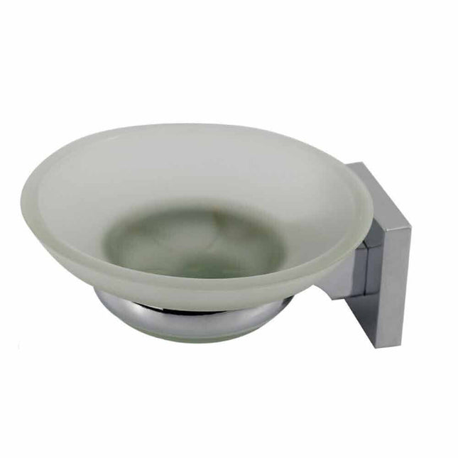 Porta sapone da parete in acciaio piattino in vetro satinato fissaggio con viti o senza viti biadesivo accessori arredo bagno - enzoled