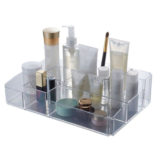 Organizer porta trucchi 10 scomparti in ABS trasparente per cosmetici  make-up portatrucco 34x22x9 cm - enzoled