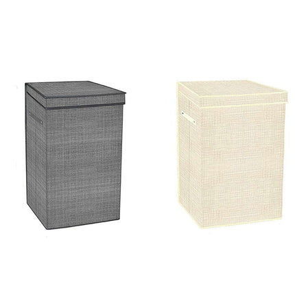 Portabiti pieghevoli in tessuto, beige o grigio, per armadio e lavanderia scatola contenitore cesto portabiancheria salvaspazio per abiti organizer - enzoled