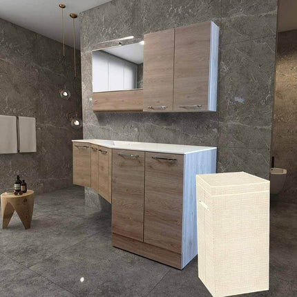 Portabiti pieghevoli in tessuto, beige o grigio, per armadio e lavanderia scatola contenitore cesto portabiancheria salvaspazio per abiti organizer - enzoled