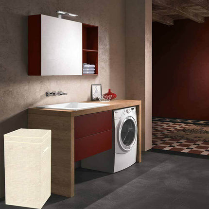 Portabiti pieghevoli in tessuto, beige o grigio, per armadio e lavanderia scatola contenitore cesto portabiancheria salvaspazio per abiti organizer - enzoled