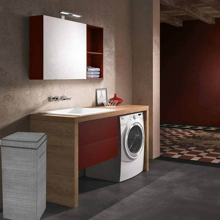 Portabiti pieghevoli in tessuto, beige o grigio, per armadio e lavanderia scatola contenitore cesto portabiancheria salvaspazio per abiti organizer - enzoled