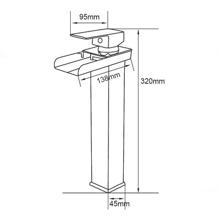 Miscelatore a cascata cromato da lavabo per bagno canna alta o bassa leva monocomando rubinetto per lavandino moderno modello cascata silver - enzoled
