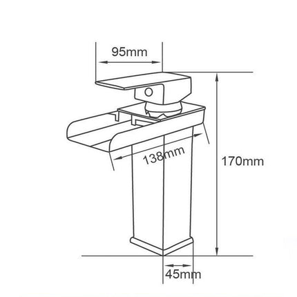 Miscelatore a cascata nero da lavabo per bagno canna alta o bassa leva monocomando rubinetto per lavandino moderno modello cascata nero - enzoled