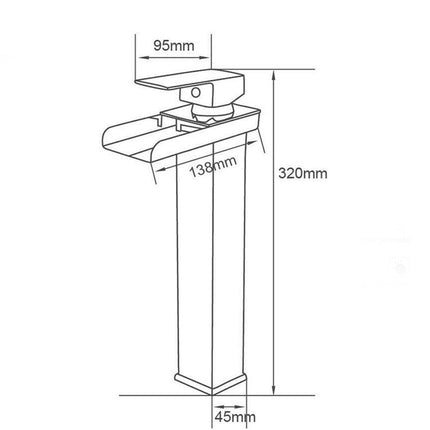 Miscelatore a cascata nero da lavabo per bagno canna alta o bassa leva monocomando rubinetto per lavandino moderno modello cascata nero - enzoled