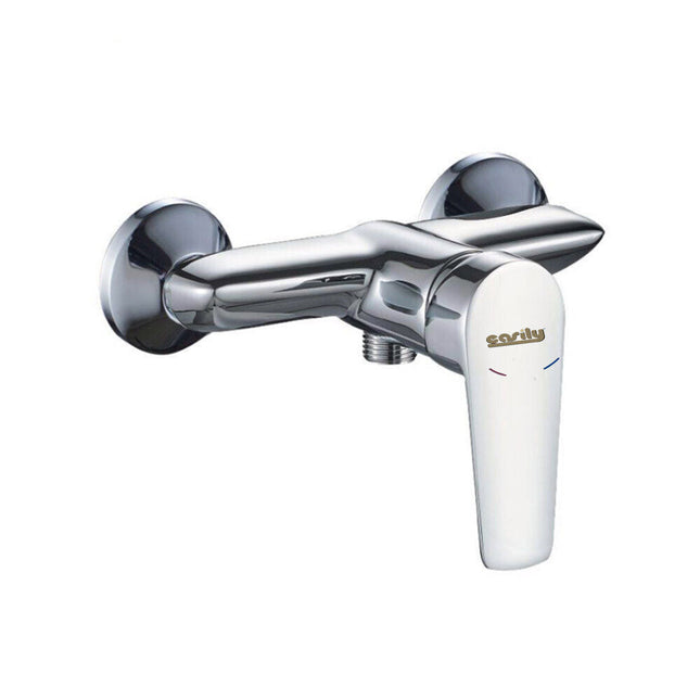 Miscelatore da bagno moderno a parete rubinetto orientabile per doccia modello Cube - enzoled