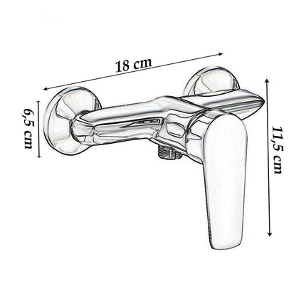 Miscelatore da bagno moderno a parete rubinetto orientabile per doccia modello Cube - enzoled