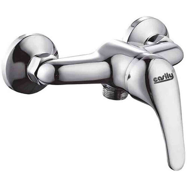 Rubinetto da parete per doccia con attacco ½” per tubo flessibile doccetta miscelatore monocomando  cromato lucido modelloBari - enzoled