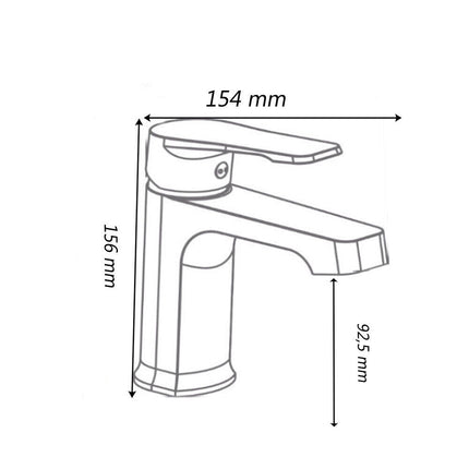 Rubinetto per bagno moderno miscelatore orientabile design quadrato per lavabo  in ottone cromato lucido modello Allure - enzoled