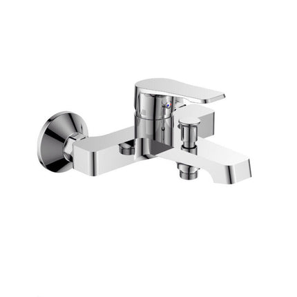 Rubinetto per bagno moderno miscelatore orientabile design quadrato per  vasca in ottone cromato lucido modello Allure - enzoled