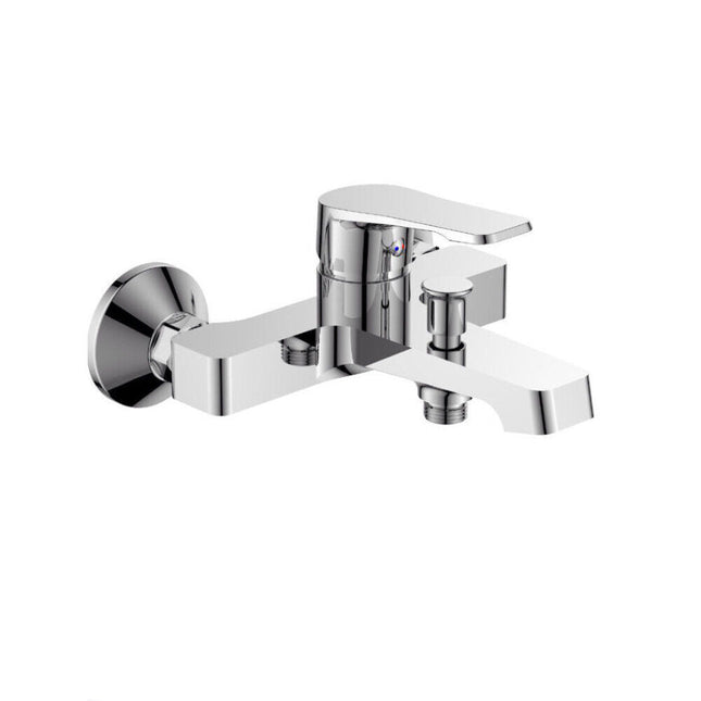 Rubinetto per bagno moderno miscelatore orientabile design quadrato per  vasca in ottone cromato lucido modello Allure - enzoled