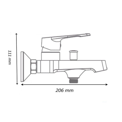 Rubinetto per bagno moderno miscelatore orientabile design quadrato per  vasca in ottone cromato lucido modello Allure - enzoled