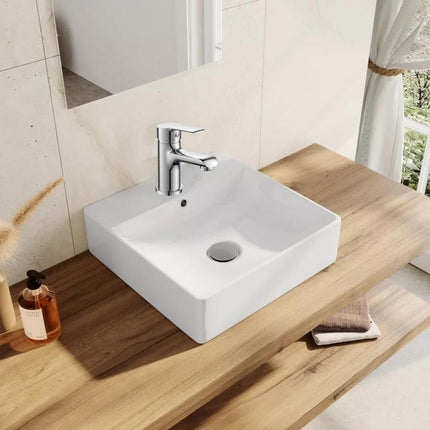 Rubinetto per bagno moderno miscelatore orientabile per lavabo  in ottone cromato lucido modello Roll - enzoled