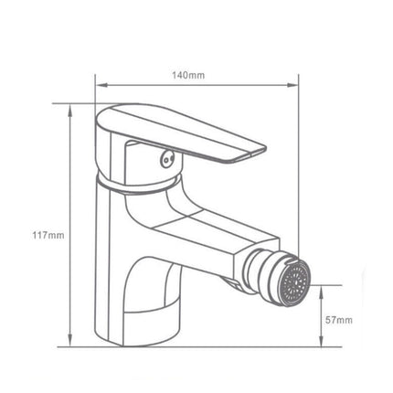 Rubinetto per bagno moderno miscelatore orientabile quadrato per bidet in ottone cromato lucido modello Cube - enzoled