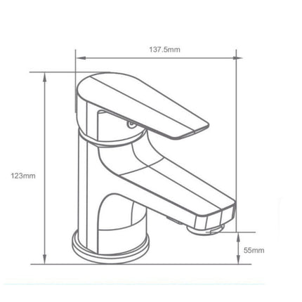Rubinetto per bagno moderno miscelatore orientabile quadrato per lavabo  in ottone cromato lucido modello Cube - enzoled