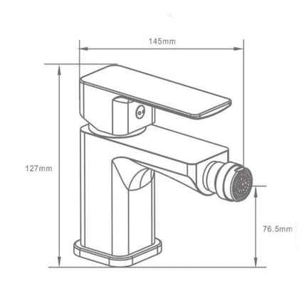 Rubinetto per bagno moderno quadrato miscelatore orientabile per bidet in ottone cromato lucido modello Shape - enzoled