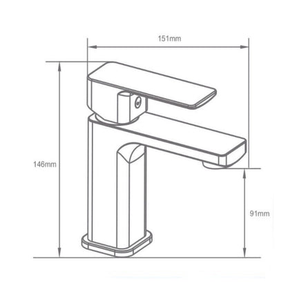 Rubinetto per bagno moderno quadrato miscelatore orientabile per lavabo in ottone cromato lucido modello Shape - enzoled