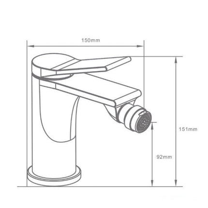 Rubinetto per bagno moderno stilizzato miscelatore orientabile bidet in ottone cromato lucido modello Sky - enzoled
