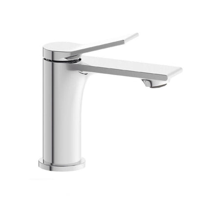Rubinetto per bagno moderno stilizzato miscelatore orientabile lavabo in ottone cromato lucido modello Sky - enzoled