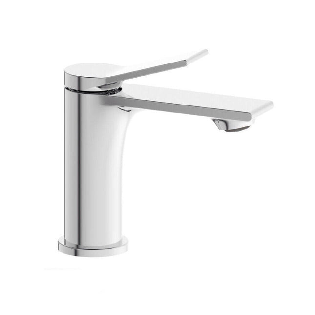 Rubinetto per bagno moderno stilizzato miscelatore orientabile lavabo in ottone cromato lucido modello Sky - enzoled