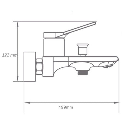 Rubinetto per bagno moderno stilizzato miscelatore orientabile per vasca in ottone cromato lucido modello Sky - enzoled