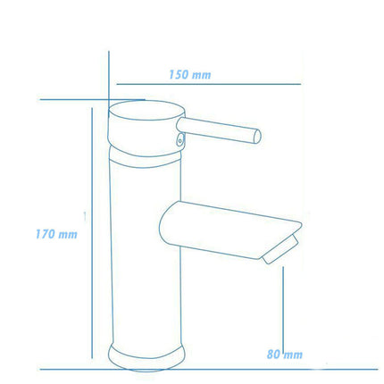 Rubinetto per bagno ultra moderno cromato lucido miscelatore lavabo a canna bassa modello Ray Silver - enzoled