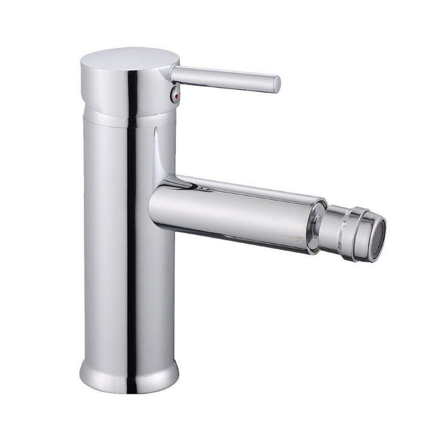 Rubinetto per bagno ultra moderno cromato lucido miscelatore per bidet modello Ray Silver - enzoled