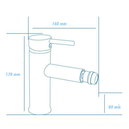 Rubinetto per bagno ultra moderno cromato lucido miscelatore per bidet modello Ray Silver - enzoled
