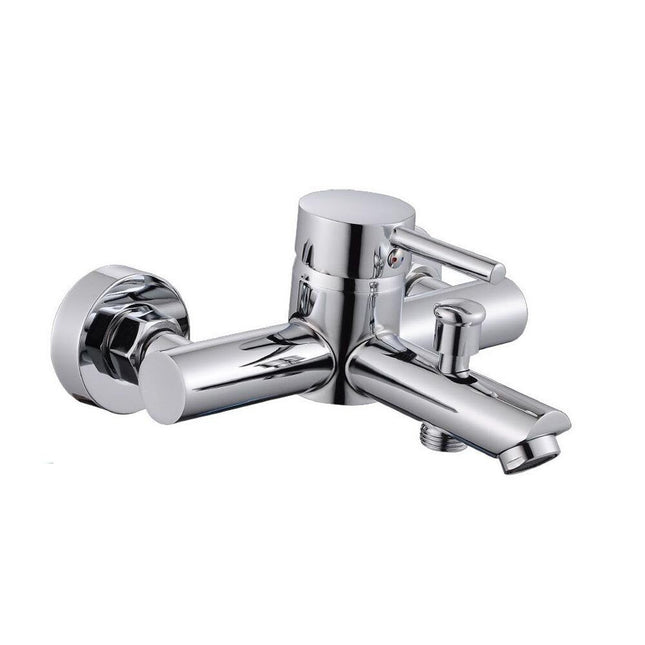 Rubinetto per bagno ultra moderno cromato lucido miscelatore per vasca da bagno modello Ray Silver - enzoled