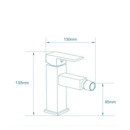 Rubinetto per bagno ultra moderno di forma quadrata miscelatore orientabile per bidet nero opaco modello Firenze - enzoled